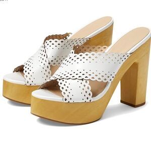 Veronica  Beard Gaynor Platform Leather Sandals Clogs Slipon, Size 9.5, NWOT